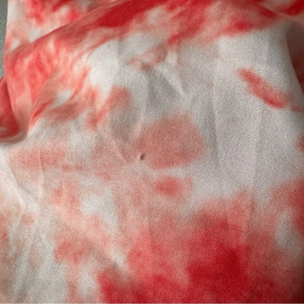 Uzzi Amphibous Gear Button Down Short Sleeve Top | Orange/Coral +  White Tie Dye - Picture 6 of 11